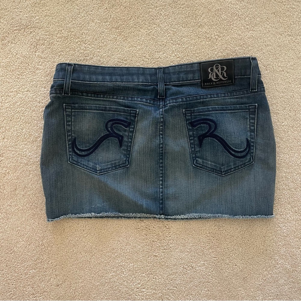 Rock & Republic Blue Casual Pencil Mini Skirt - Picture 2 of 5